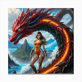 Girl With A Dragon nvg Canvas Print