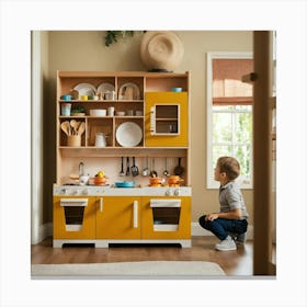 Modern Midmini Style Wooden Play Kitchen In The Mi (2) 2024 05 17t211128 Canvas Print
