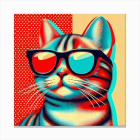 Cat In Glasses Canvas Print