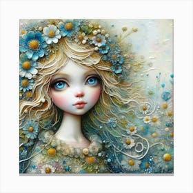 Girl With Blue Eyes 12 Canvas Print