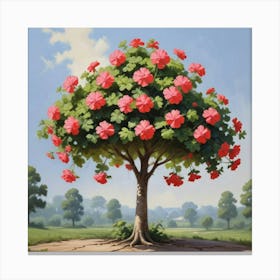 Geranium Tree Art Print 1 Canvas Print