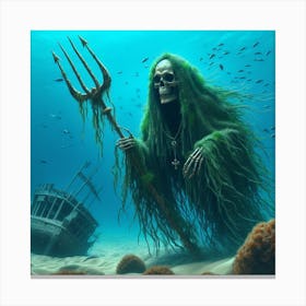 Skeleton With Spear Canvas Print