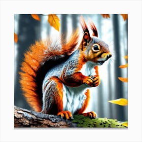 Squirrel In The Forest 345 Canvas Print