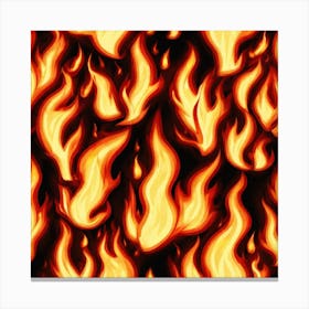 Flames On Black Background 8 Canvas Print