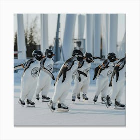 A Photo Of A Group Of Penguins Skating O Seasipu2tha394hfqkrjca Efuvnrmcqaqoqyimkjhk1g Canvas Print