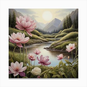 Lotus By The River Canvas Print