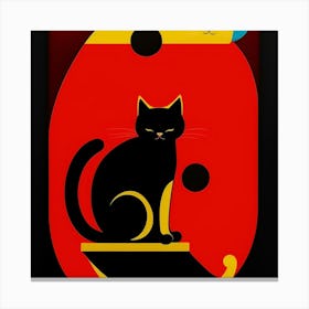 Cat On A Sled Canvas Print