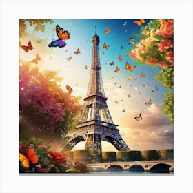 Paris With Butterflies 177 Canvas Print