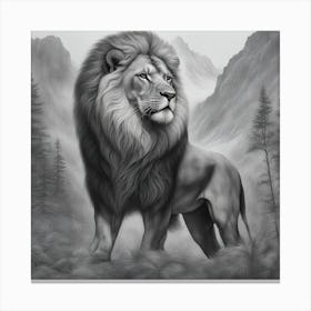 Lion In The Mountains Canvas Print