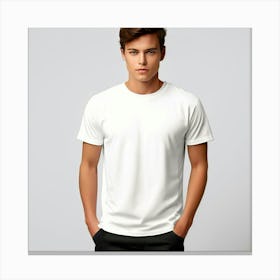 Mock Up Tshirt Blank Plain Cotton Unprinted Simple Minimalist Canvas Customizable Basic (26) Canvas Print