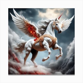 White pegasus Canvas Print