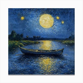 Starry Night Over The Seine Canvas Print