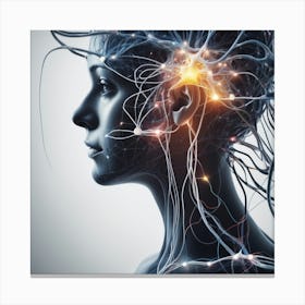Woman'S Head With Brain Canvas Print
