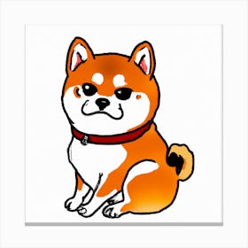 Sweet Shiba Inu Dog Canvas Print