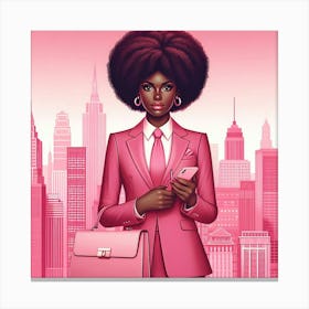 Pink Business Woman 1 Canvas Print