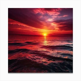 Sunset Over The Ocean 134 Canvas Print