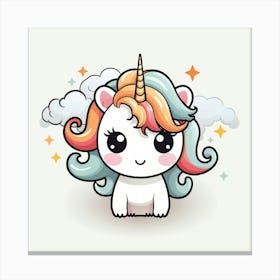 Unicorn With Rainbow Mane 12 Canvas Print