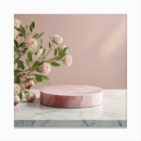 Pink Marble Cake Stand 3 Canvas Print