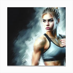 Woman In Boxing Gear Canvas Print