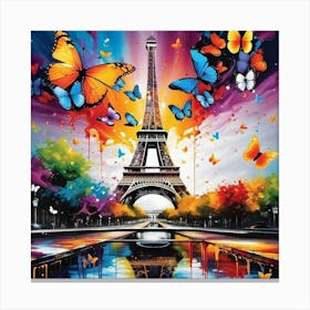 Paris With Butterflies 121 Canvas Print