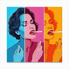 Woman Smoking A Cigarette 1 Canvas Print