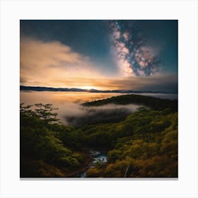 Milky Over The Valley Canvas Print