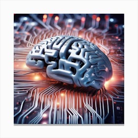 Brain On Circuit Board 4 Canvas Print