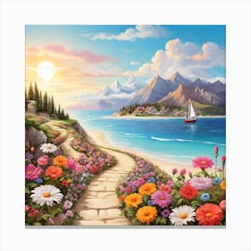 Path To The Sea 4 Canvas Print