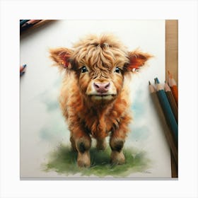 Highland Calf Canvas Print