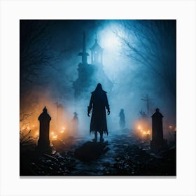 Haunted Cemetery 3 Canvas Print