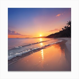 Sunset On The Beach Canvas Print