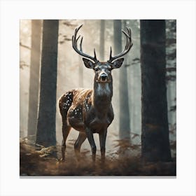 Deer In The Forest 231 Canvas Print