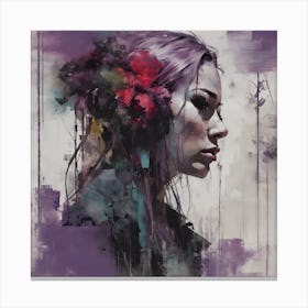 'The Girl With Purple Hair' Canvas Print