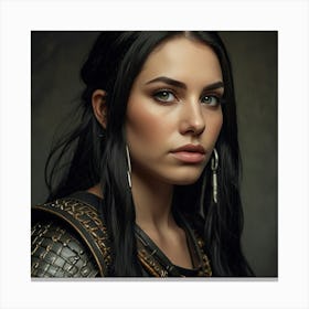 Portrait Of A Warrior Woman Canvas Print