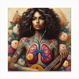 Lungs And Guitar Canvas Print