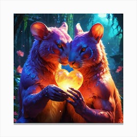 Love Glowing Love Element Animal 18 Canvas Print