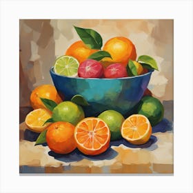 Oranges In A Bowl 2 Canvas Print