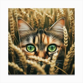 Cat In Wheat Field 2 Canvas Print