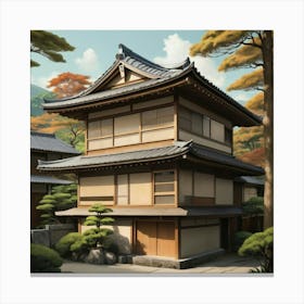 Japanese House Art Print 5 Canvas Print