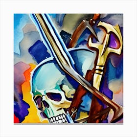 Skull And Swords Canvas Print