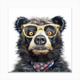 Bear In Glasses 1 Canvas Print