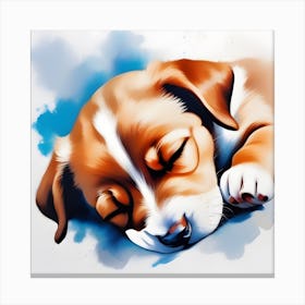 Puppy Painting Canvas Print