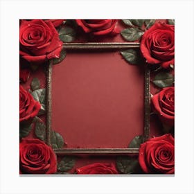 Frame With Roses 22 Canvas Print