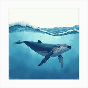 Whale In The Ocean 1 Canvas Print