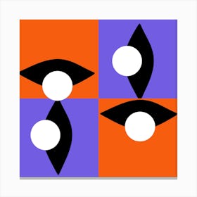 Orange and Purple Checkered Eye Canvas Print