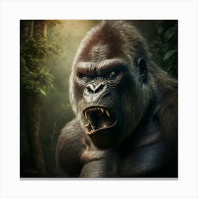 Gorilla In The Jungle Canvas Print