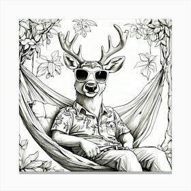 Deer In A Hammock 5 Canvas Print