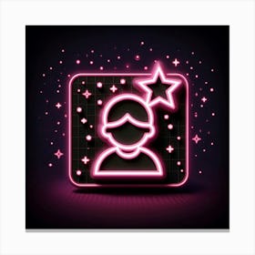 Neon Icon With A Star Canvas Print