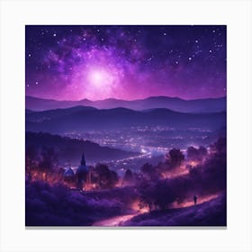 Purple Night Sky Canvas Print