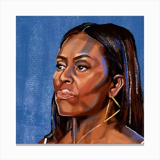 Michelle Obama Square Canvas Print